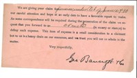 Lot #142 - Pension Claim Correspondence from