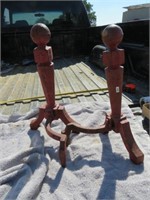 Pair of Vintage Cast Iron Andirons