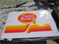 Vintage Double-Sided Carta Blanca Sign