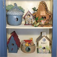 lot decorative birdhouses