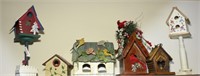 lot decorative birdhouses one metal