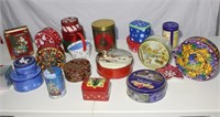 lot of tins mostly Christmas