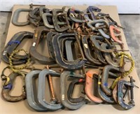 (Approx 40) Assorted C-Clamps