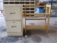 (2) Drawer Metal Filing Cabinet with (2) Shelf Uni