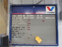 Valvoline Shop Sign with Letters