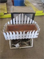Wooden Planter with Plastic Tub and Rope Lights