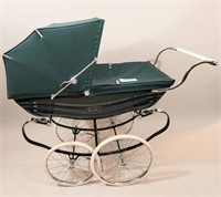 HUNTER GREEN "SILVER CROSS" BABY CARRIAGE