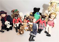 LARGE GROUP OF STUFFED ANIMALS AND DOLLS