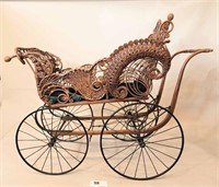 VICTORIAN WICKER BABY CARRIAGE