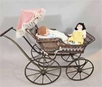 VICTORIAN CARRIAGE AND DOLLS