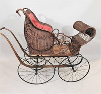 VICTORIAN SLEIGH-FORM BABY CARRIAGE