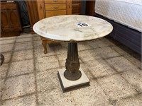 24" ROUND MARBLE TOP SIDE TABLE