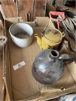 Antique jug, crock and tea pot
