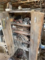 Wood Antique cabinet and all contents inside