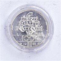 Coin 1986 100 Francs Silver Statue of Liberty