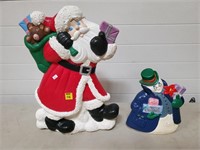 Ceramic Santa & Snowman
