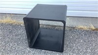 Black Wood Cubby End Table