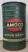 (GA) Vtg Amoco Motor Grease Barrel 23.5" Tall