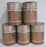 (GA) Vintage Cities Service 5D Kool Motor Oil Cans