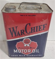 (GA) Vintage War Chief Motor Oil Can