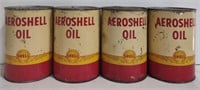 (GA) Vintage Areoshell Oil Cans (Full)  Bidding 4x