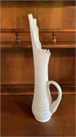 Milk Glass Vase With Handle 19"h