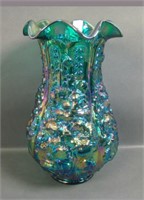 Fenton Emerald Green Ruffled Poppy Show Vase