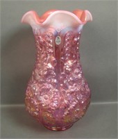 Fenton Cranberry Opal Iridised Poppy Show Vase