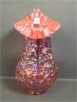 Fenton Cranberry Opal Iridised Poppy Show JIP Vase