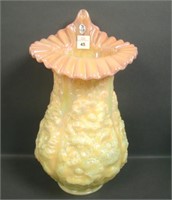 Fenton Burmese Iridised Poppy Show JIP Vase