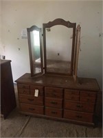 Dresser with mirror & chest of drawers