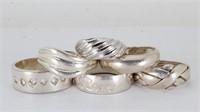 (6) Sterling Silver Rings