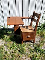 Antique Wooden School Desk