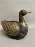Early Persian Brass and Wood Bird Carving
