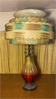 Vintage Lamp With Fiberglass Shade 28 inches tall