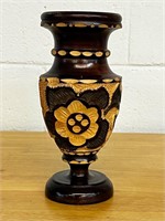 Carved Wooden Vase