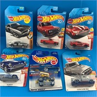 Lot of 6 Hot Wheels - Damage to packaging, but new