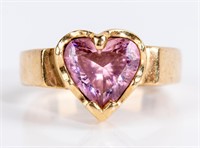 Jewelry 14kt Yellow Gold Pink CZ Heart Ring