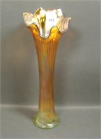 Fenton MG/Vaseline Fine Rib Vase