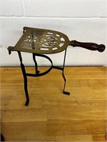 Antique Brass & Iron Hearth Fireplace Stand