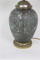 SIGNED LALIQUE VASE CONVERTED TO A TABLE LAMP