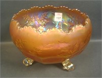Fenton Marigold Stag & Holly Giant Ftd Rose Bowl