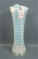 Beatty Vaseline Opal Rib Spiral Vase.
