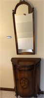 Vintage Entry Way Table Cabinet with Mirror