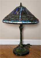 Tiffany Style Stained Glass Table Lamp Dragonflys