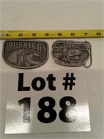 Raleigh lights belt buckle and Bass Anglers
