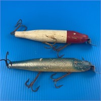 2 Large Wooden Fishing Lures