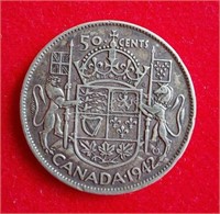 1942 - 50 Cent Silver Canadian Coin