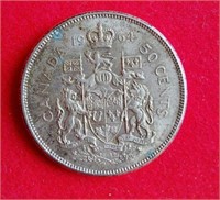 1964 50 Cent Silver Canadian Coin