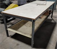 (BO) Work Table Drywall Top Metal Frame 2-Tier